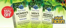 Healthy Planet Natural Factors Whole Earth & Sea Womens Multivitamin offer