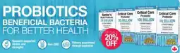 Healthy Planet Natural Factors Critical Care Probiotics offer
