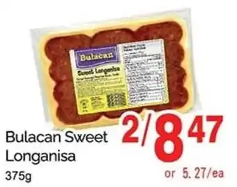 T&T Supermarket Bulacan Sweet Longanisa offer