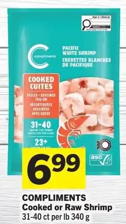 IGA Compliments cooked or raw shrimp offer