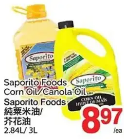 T&T Supermarket Saporito Foods Saporito Corn Oil/Canola Oil, Saporito Foods offer