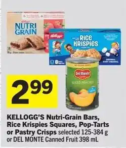 IGA Kellogg's nutri-grain bars, rice krispies squares, pop-tarts or pastry crisps offer