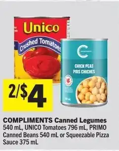 IGA Compliments canned legumes offer