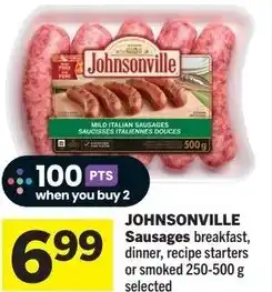 IGA Johnsonville sausages breakfast, dinner, recipe starters or smoked offer