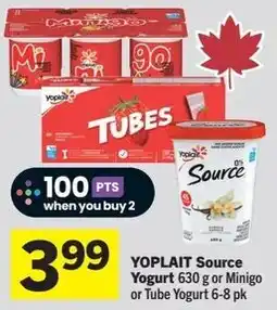 IGA Yoplait source yogurt or minigo or tube yogurt 6-8 pk offer