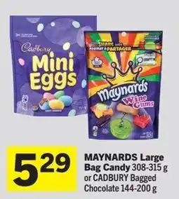 IGA Maynards large bag candy or cadbury bagged chocolate offer