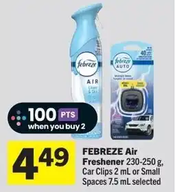 IGA Febreze air freshener, car clips, or small spaces offer