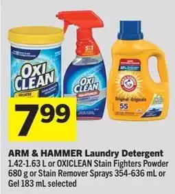 IGA Arm & hammer laundry detergent or oxiclean stain fighters powder offer