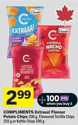 IGA Compliments extraaa! flavour potato chips offer