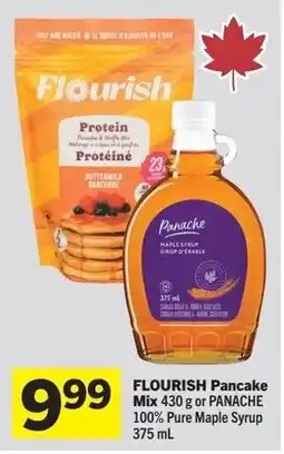 IGA Flourish pancake mix or panache 100% pure maple syrup offer