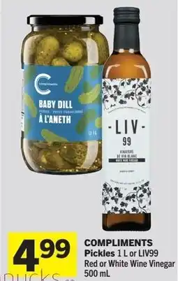IGA Compliments pickles or liv99 red or white wine vinegar offer