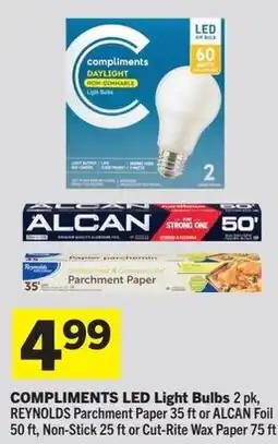 IGA Compliments led light bulbs 2 pk, reynolds parchment paper offer