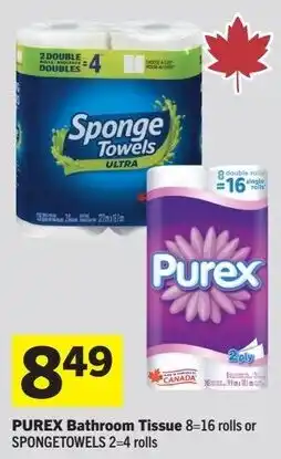 IGA Purex bathroom tissue or spongetowels offer