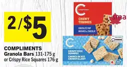 IGA Compliments granola bars or crispy rice squares offer