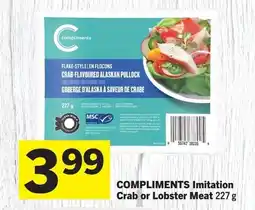 IGA Compliments imitation crab or lobster meat offer