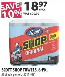 Co-op Scott shop towels, 6-pk offer