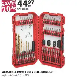 Co-op Milwaukee impact duty drill drive set offer