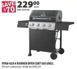 Co-op Dyna-glo 4-burner open cart gas grill offer