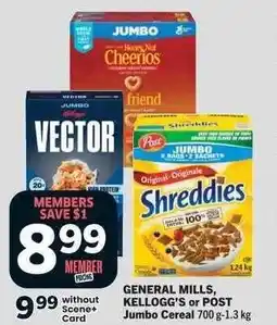 Co-op GENERAL MILLS, KELLOGG'S or POST Jumbo Cereal offer