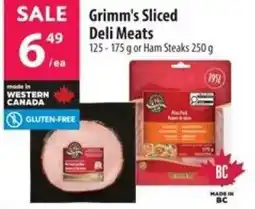 Co-op Grimm's Sliced Deli Meats offer
