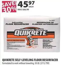 Co-op Quikrete self-leveling floor resurfacer offer