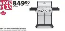 Co-op Broil king crown S440 natural gas barbecue offer