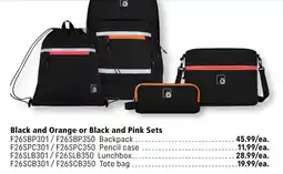 Covey Basics sn&Ö Black and Orange or Black and Pink F26SBP301 / F26SBP350 Backpack offer