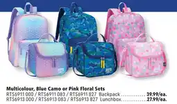 Covey Basics ROOTS Multicolour, Blue Camo or Pink Floral RTS6913 000/RTS6913 083/RTS6913 827 Lunchbox offer