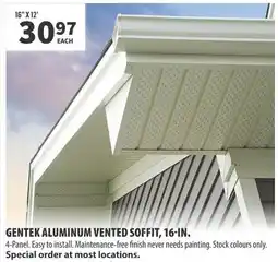 Co-op Gentek aluminum vented soffit, 16-in. offer