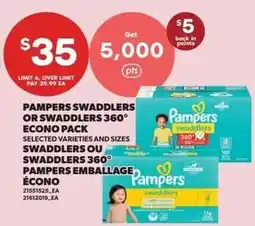 Real Canadian Superstore PAMPERS SWADDLERS OR SWADDLERS 360° ECONO PACK offer