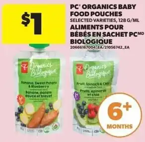 Real Canadian Superstore Pc organics baby food pouches offer