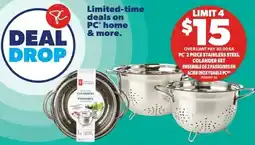 Real Canadian Superstore 2 piece stainless steel colander set ensemble de 2 passoires en acier inoxydable offer