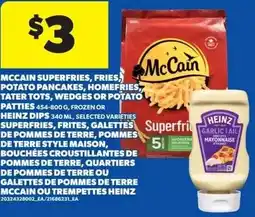 Real Canadian Superstore Mccain superfries fries potato pancakes homefries tater tots wedges or Potato Patties offer