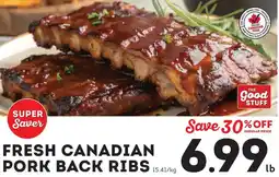 IGA Fresh canadian pork back ribs offer