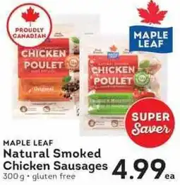 IGA Maple leaf Natural Smoked Chicken Sausages offer