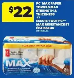Real Canadian Superstore Pc max paper towels max strength & thickness offer