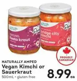 IGA NATURALLY AMPED Vegan Kimchi or Sauerkraut offer