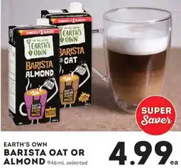 IGA Earth's own barista oat or almond offer