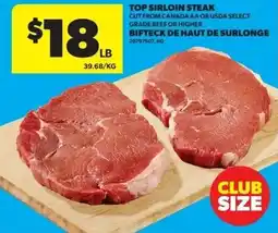 Real Canadian Superstore Top sirloin steak offer