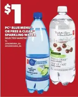Loblaws Pc blue menu or free & clear sparkling water offer