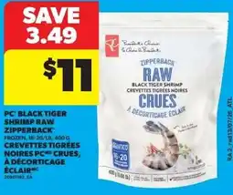 Real Canadian Superstore Pc black tiger shrimp raw zipperback offer