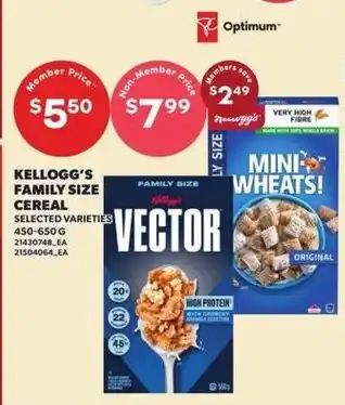 Loblaws Kellogg's family size cereal offer