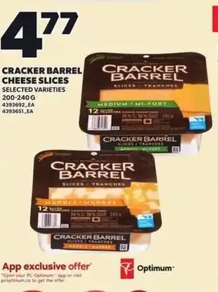 Loblaws Cracker barrel cheese slices offer