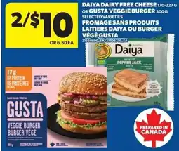 Real Canadian Superstore Daiya dairy free cheese or gusta veggie burger offer