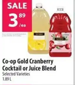 Co-op Co-op Gold Cranberry Cocktail or Juice Blend offer