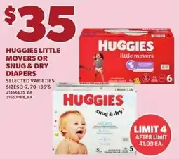 Loblaws Huggies little movers or snug & dry diapers offer