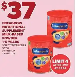 Loblaws Enfagrow nutritional supplement milk-based powder 1-5 years offer