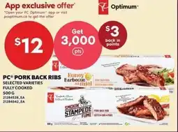 Loblaws Pc ork back ribs offer