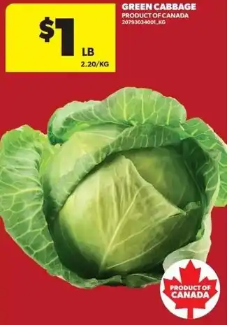 Real Canadian Superstore Green cabbage offer