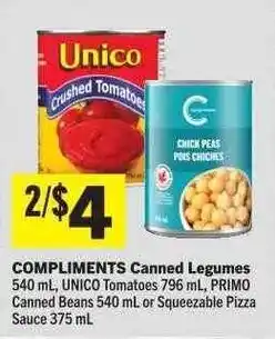 Co-op COMPLIMENTS Canned Legumes UNICO Tomatoes offer